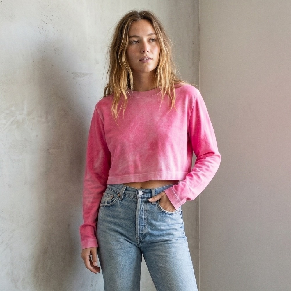 Cotton Citizen Tokyo Crop Top Womens XS Pink Acid Wash Made in USA Streetwear